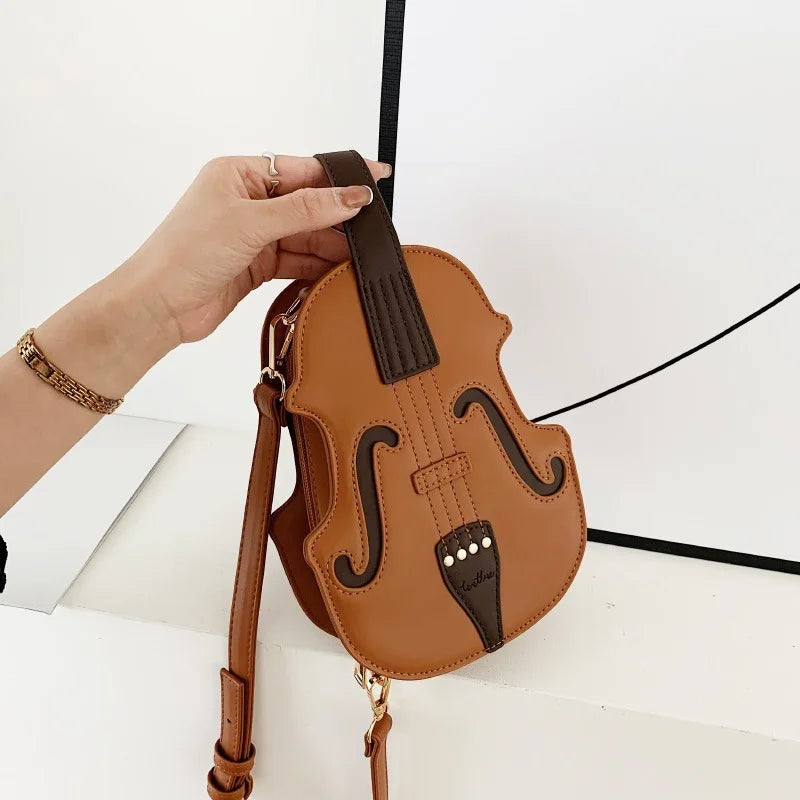 Creative Violin Female Crossbody Bag Violin Shape PU