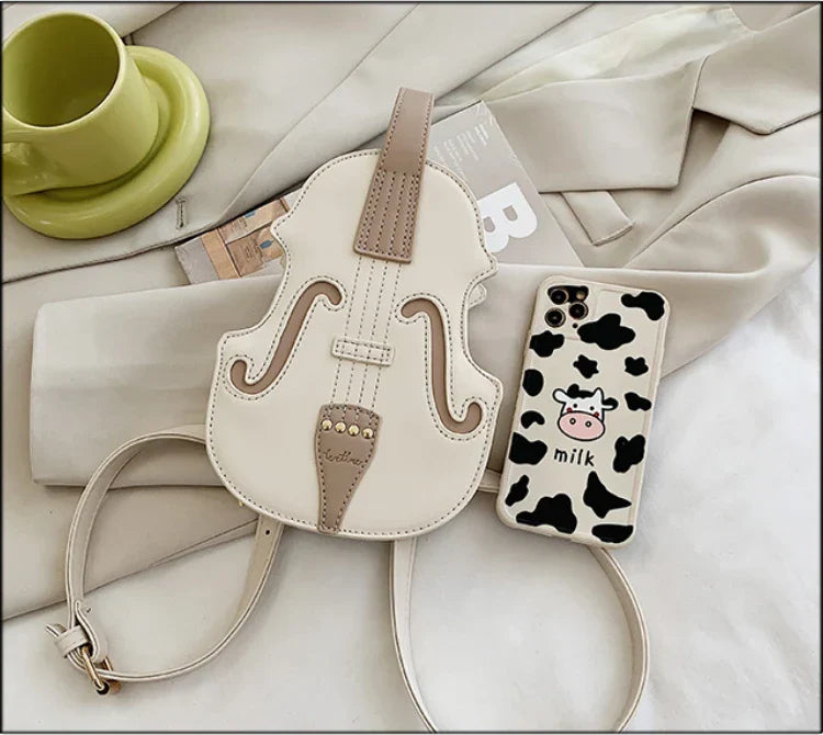 Creative Violin Female Crossbody Bag Violin Shape PU