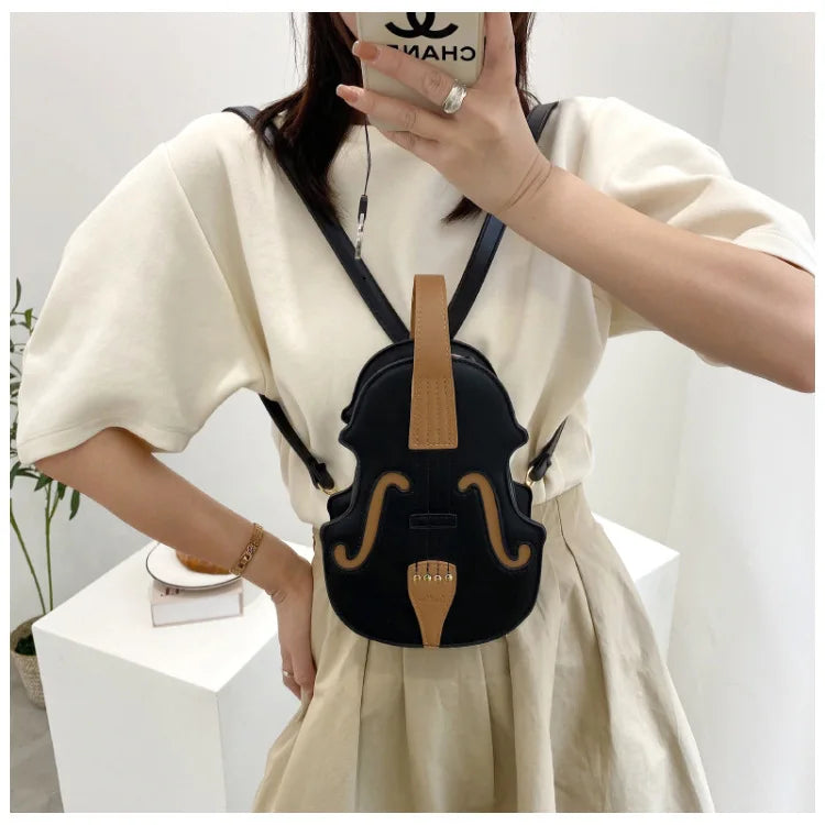 Creative Violin Female Crossbody Bag Violin Shape PU