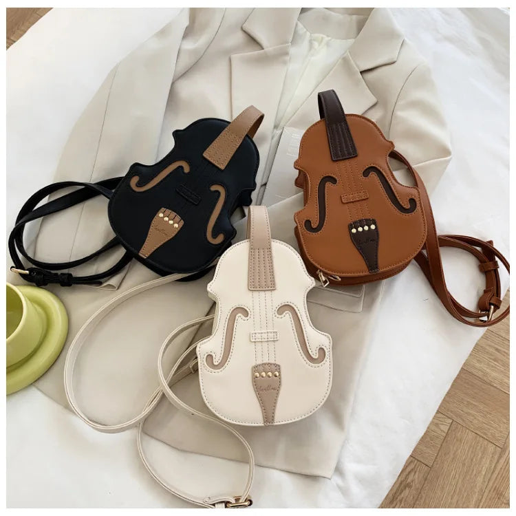 Creative Violin Female Crossbody Bag Violin Shape PU