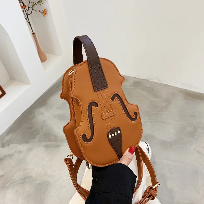 Creative Violin Female Crossbody Bag Violin Shape PU