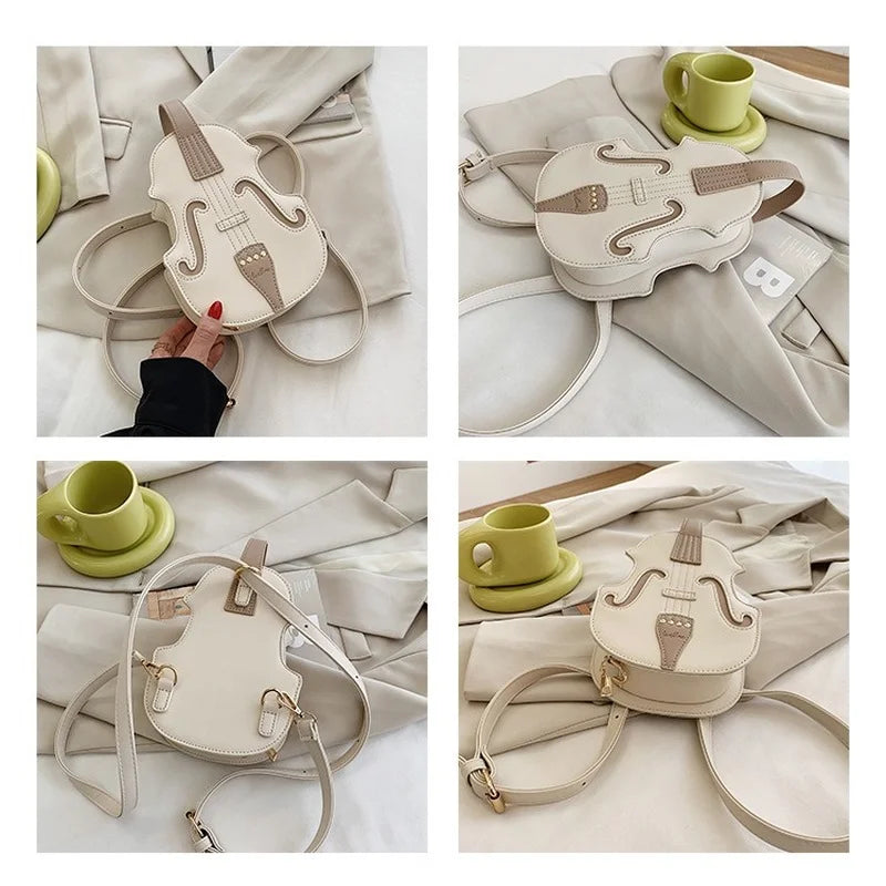 Creative Violin Female Crossbody Bag Violin Shape PU