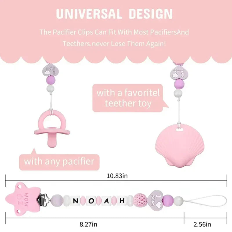Custom Name Handmade Personalize Dummy Clips Pacifier Clips