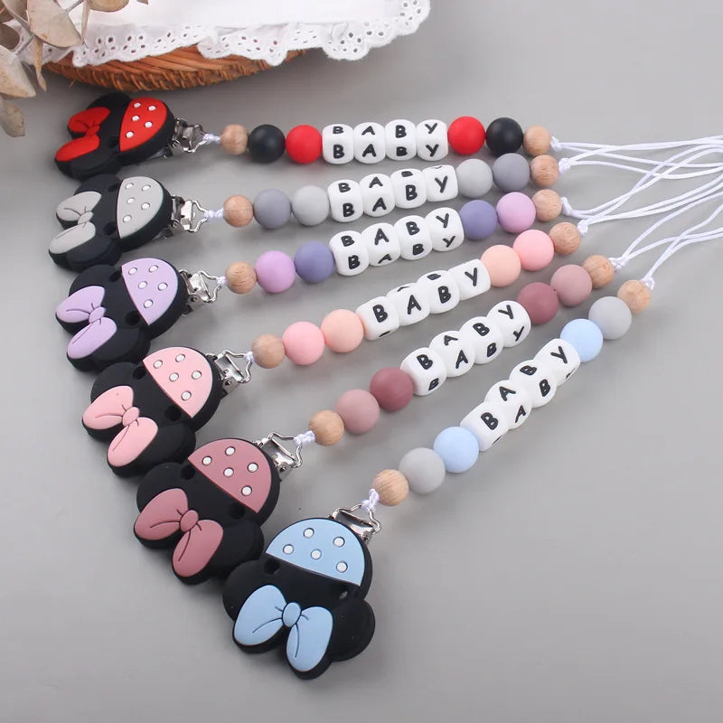 Custom Personalized Name Pacifier Chain English Letters Silicone