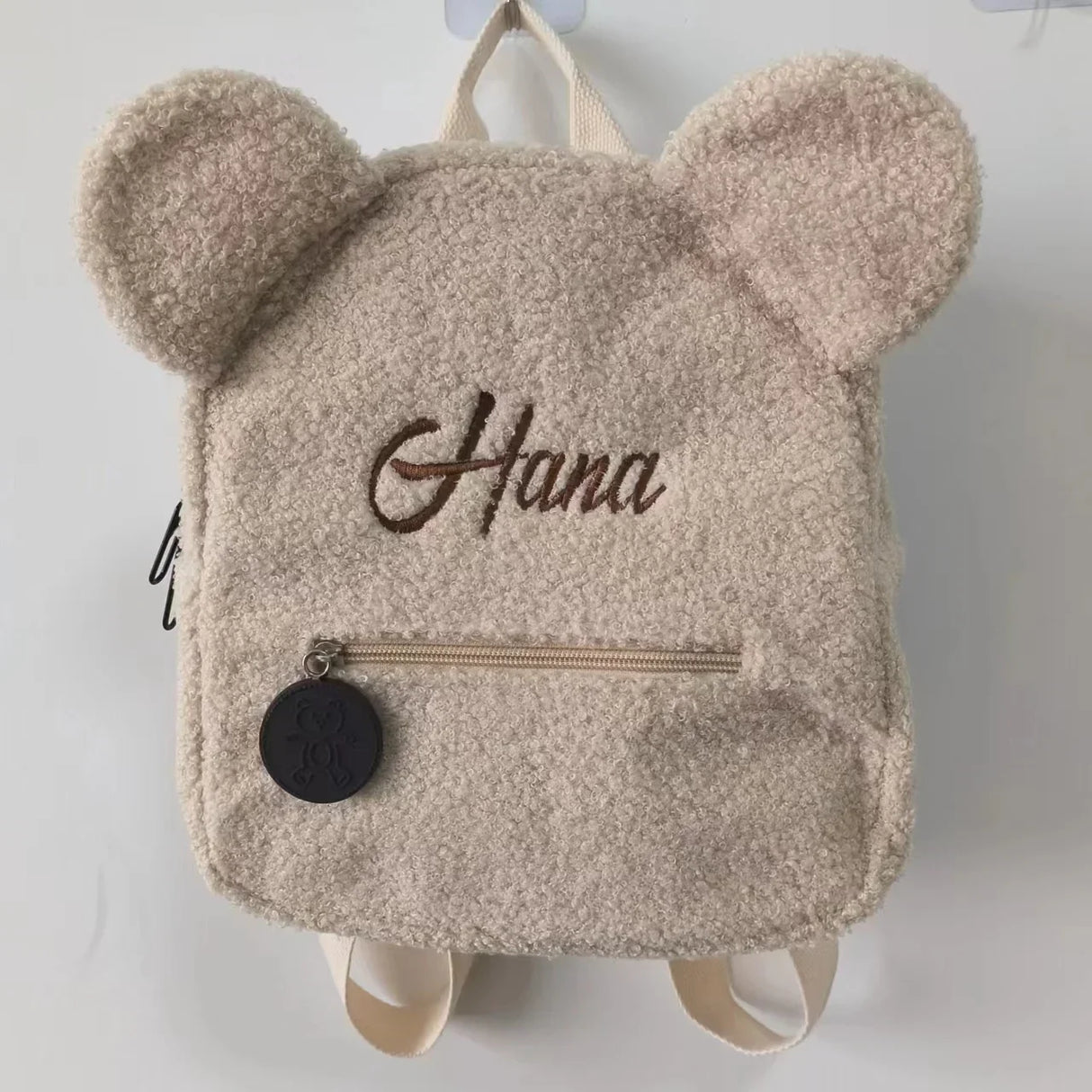 Cute Bear Plush Backpack Embroidered Name Autumn Winter