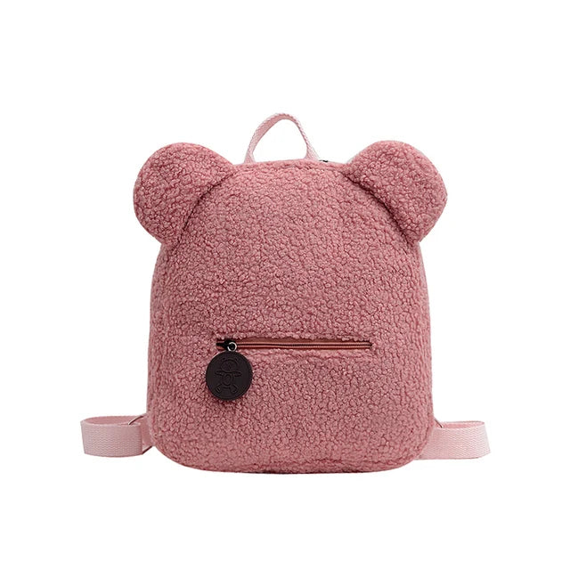 Cute Bear Plush Backpack Embroidered Name Autumn Winter