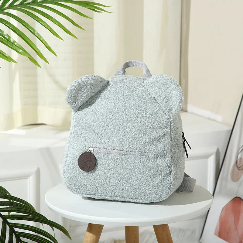 Cute Bear Plush Backpack Embroidered Name Autumn Winter