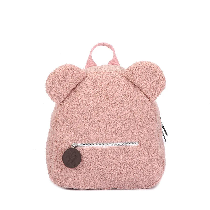 Cute Bear Plush Backpack Embroidered Name Autumn Winter