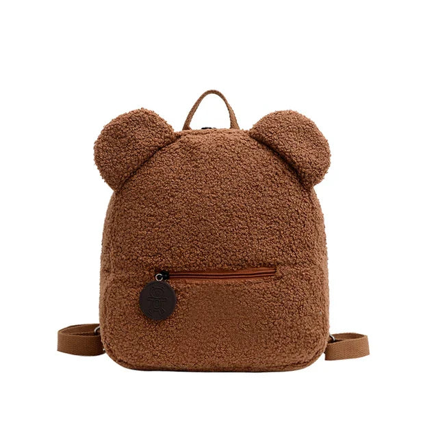 Cute Bear Plush Backpack Embroidered Name Autumn Winter