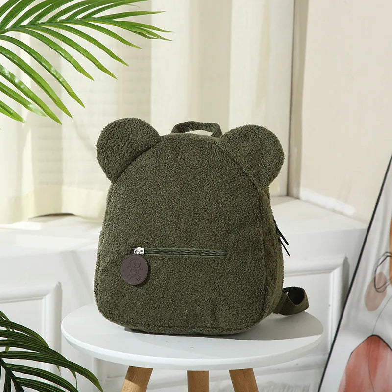 Cute Bear Plush Backpack Embroidered Name Autumn Winter