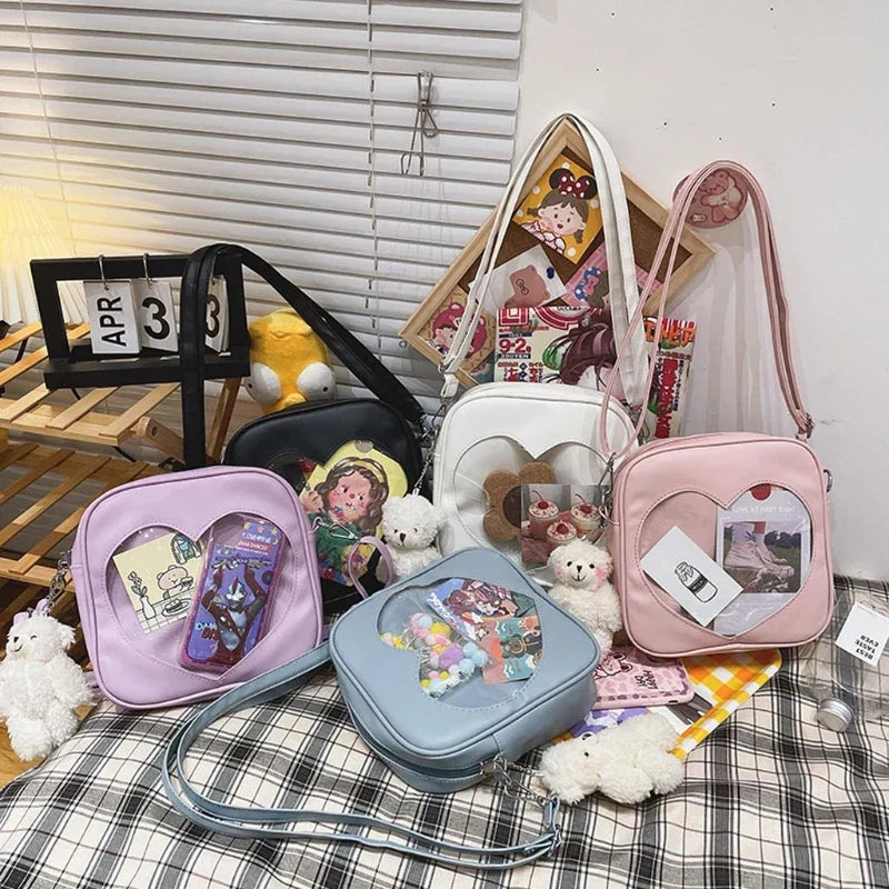 Cute Crossbody Bag PU Leather Square Shoulder Bags