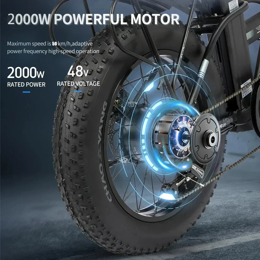 DEEPOWER 2000W Adults Electric Bike Bicycle 1000W 48V
