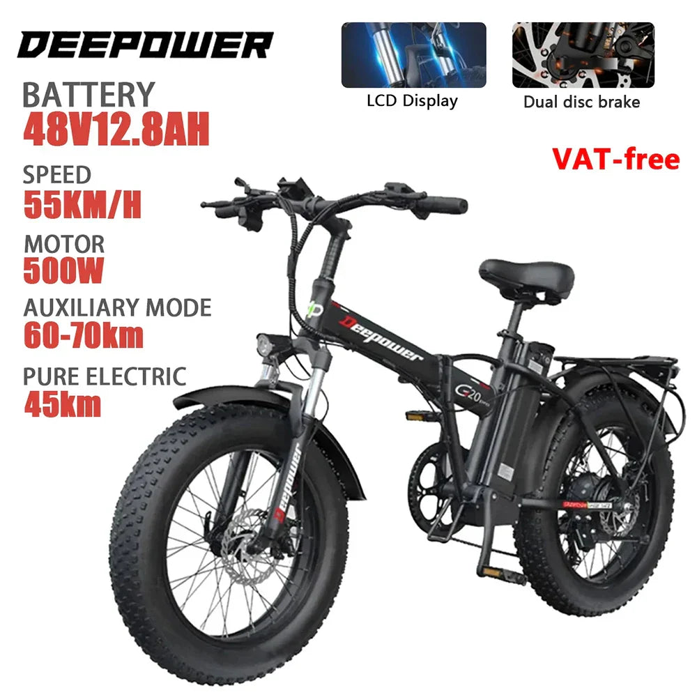 DEEPOWER 2000W Adults Electric Bike Bicycle 1000W 48V