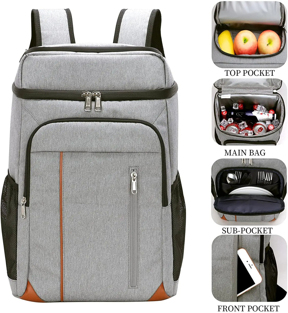 DENUONISS 22L Cooler Bag 100% Leakpoof Large Insulated Bag Outdoor Picnic Beach Thermal Bag Cooler Car Refrigerator For Food