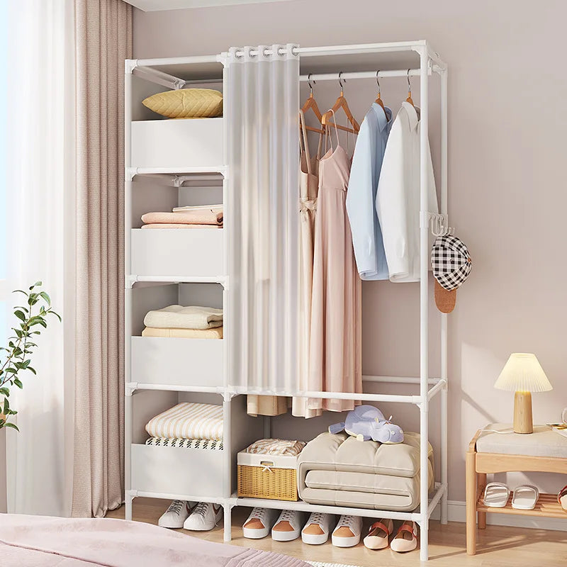 DIY Assembly Wardrobe Household Hanging Clothes Racks Bedroom