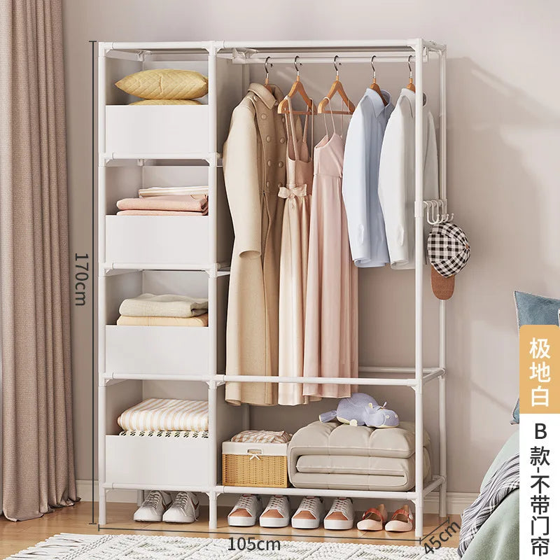 DIY Assembly Wardrobe Household Hanging Clothes Racks Bedroom