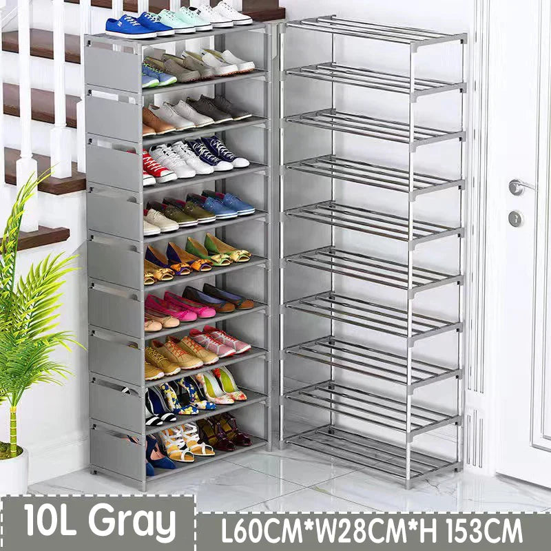 DIY Multilayer Shoes Rack Steel Tube Shoe Cabinet