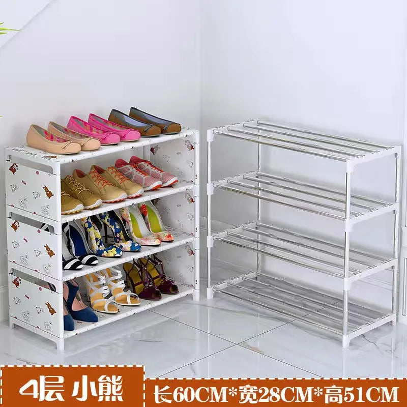 DIY Multilayer Shoes Rack Steel Tube Shoe Cabinet