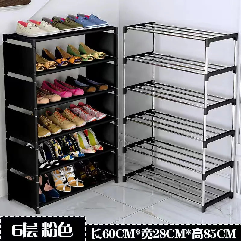 DIY Multilayer Shoes Rack Steel Tube Shoe Cabinet