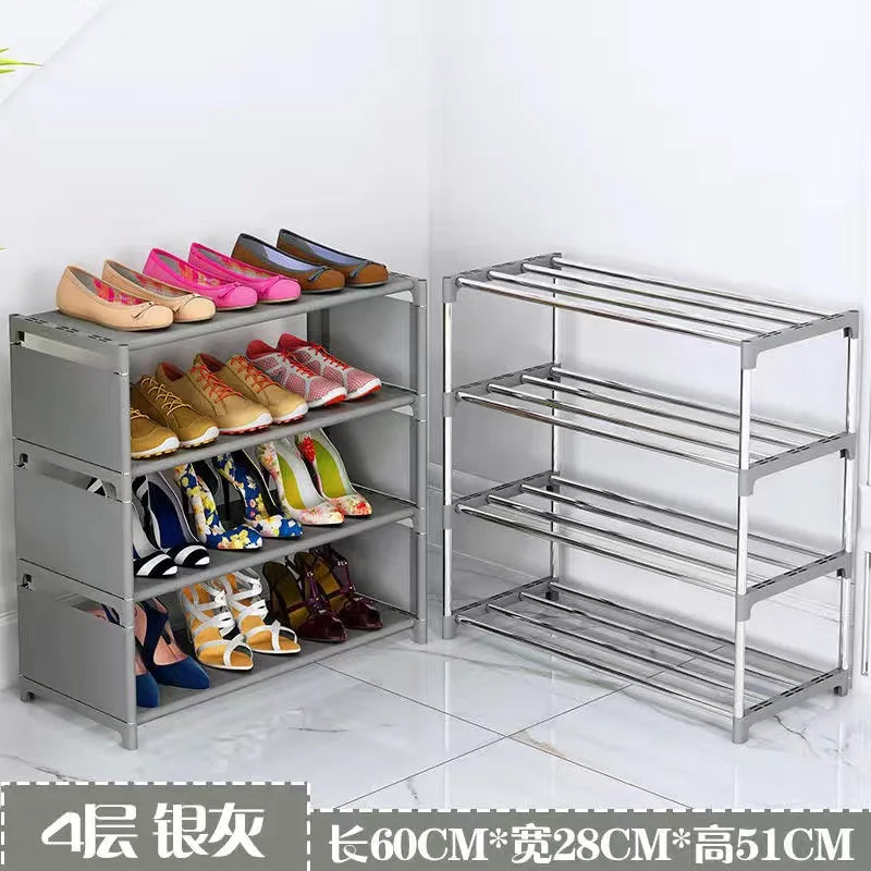 DIY Multilayer Shoes Rack Steel Tube Shoe Cabinet