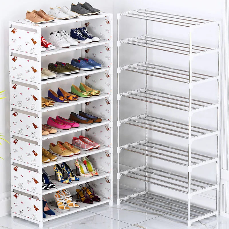DIY Multilayer Shoes Rack Steel Tube Shoe Cabinet