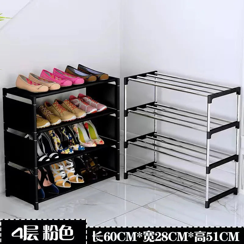 DIY Multilayer Shoes Rack Steel Tube Shoe Cabinet