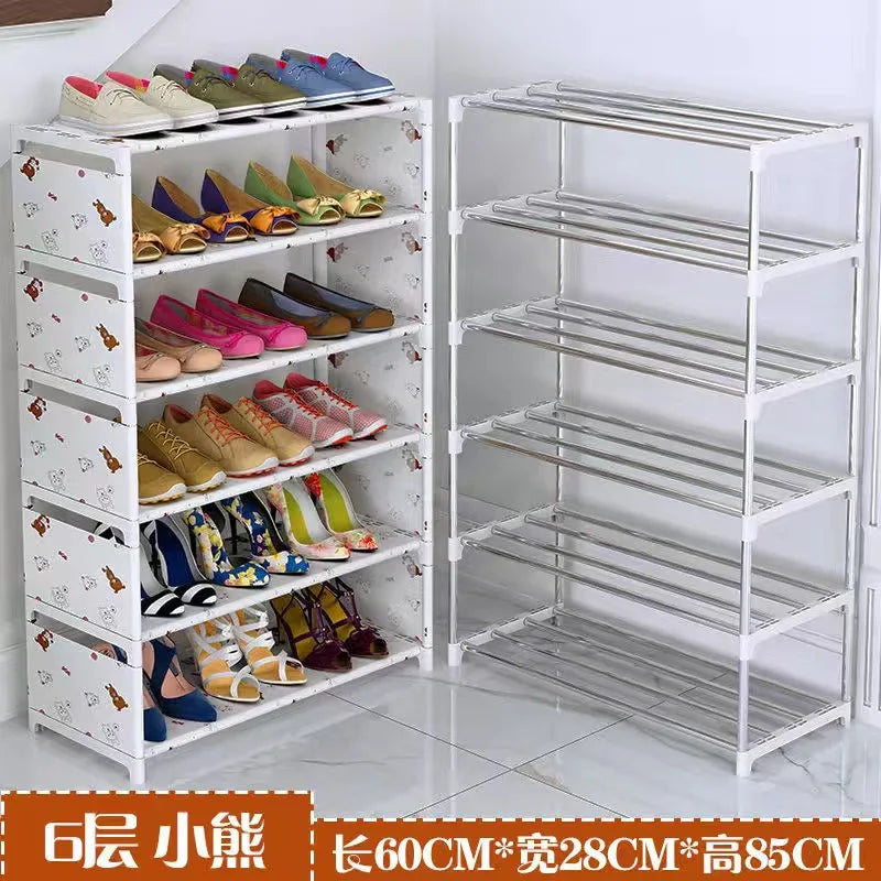 DIY Multilayer Shoes Rack Steel Tube Shoe Cabinet