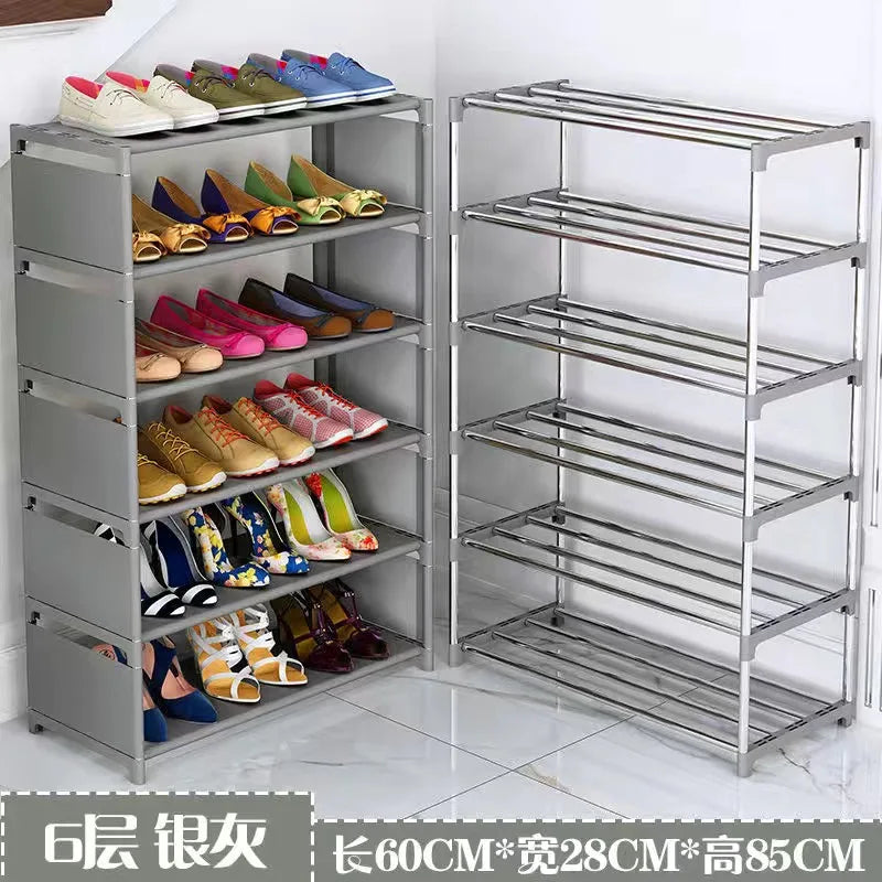 DIY Multilayer Shoes Rack Steel Tube Shoe Cabinet