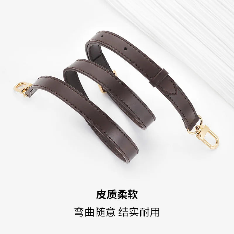 Dark Brown Replacement Leather Bag Straps for LV