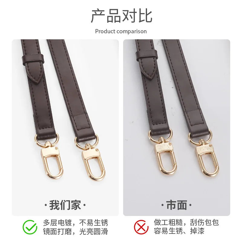 Dark Brown Replacement Leather Bag Straps for LV