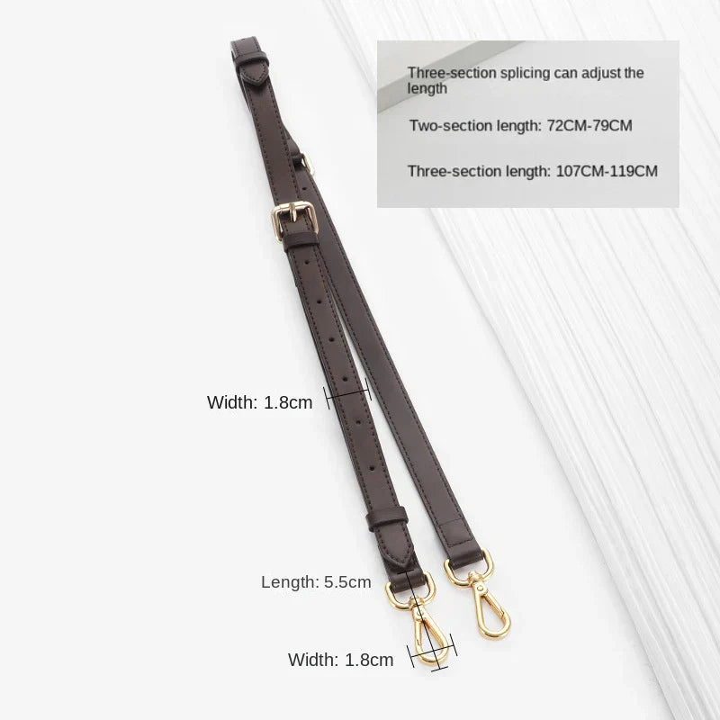 Dark Brown Replacement Leather Bag Straps for LV