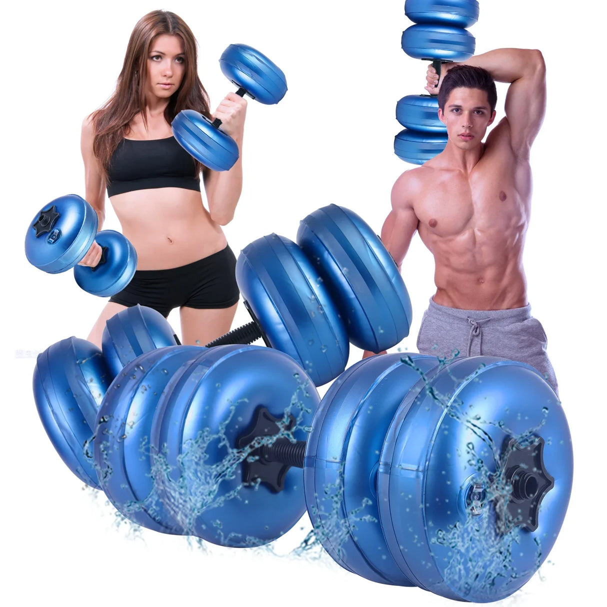 Deiris Water Filled Dumbbells Gym 1-25kg Weights Portable