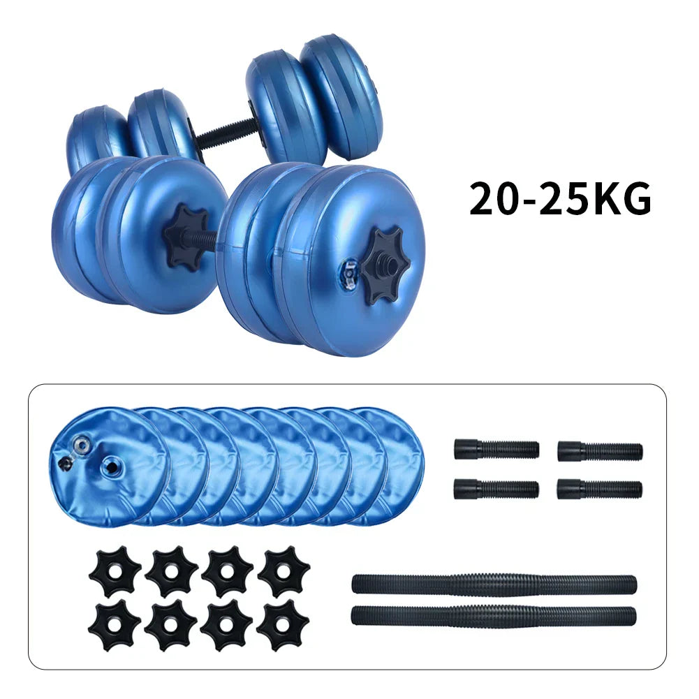 Deiris Water Filled Dumbbells Gym 1-25kg Weights Portable