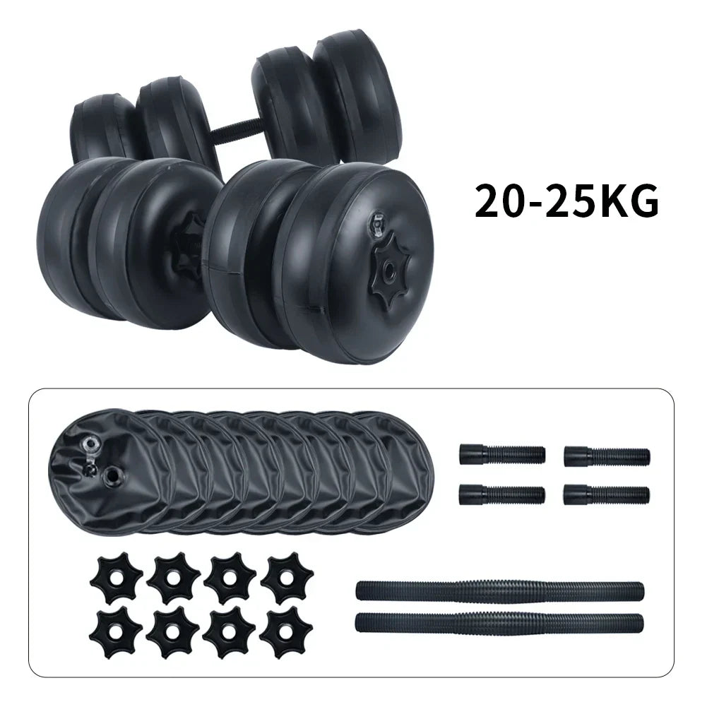Deiris Water Filled Dumbbells Gym 1-25kg Weights Portable