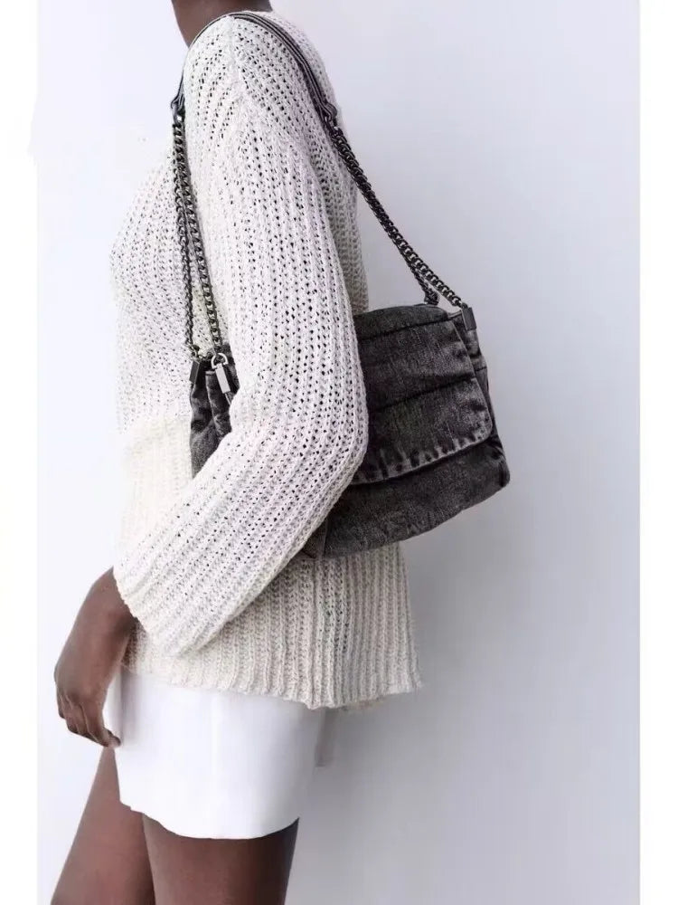 Denim Shoulder Bag for Women Handbag Luxury Designer