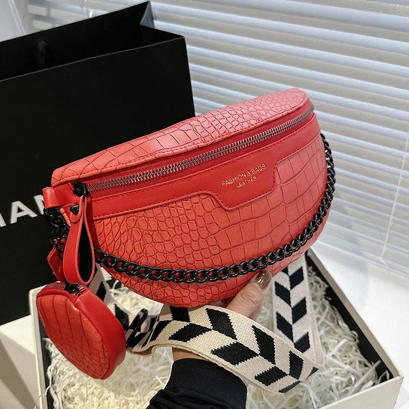 Designer Woman Waist Bag Quality Leather Fanny Pack