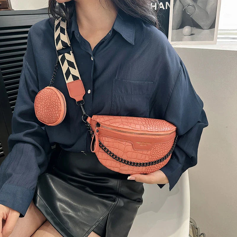 Designer Woman Waist Bag Quality Leather Fanny Pack