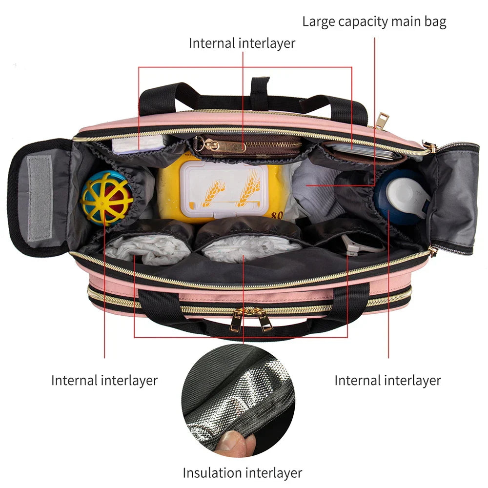 Diaper Bag Nursing Bag Mummy Maternity Nappy Pink