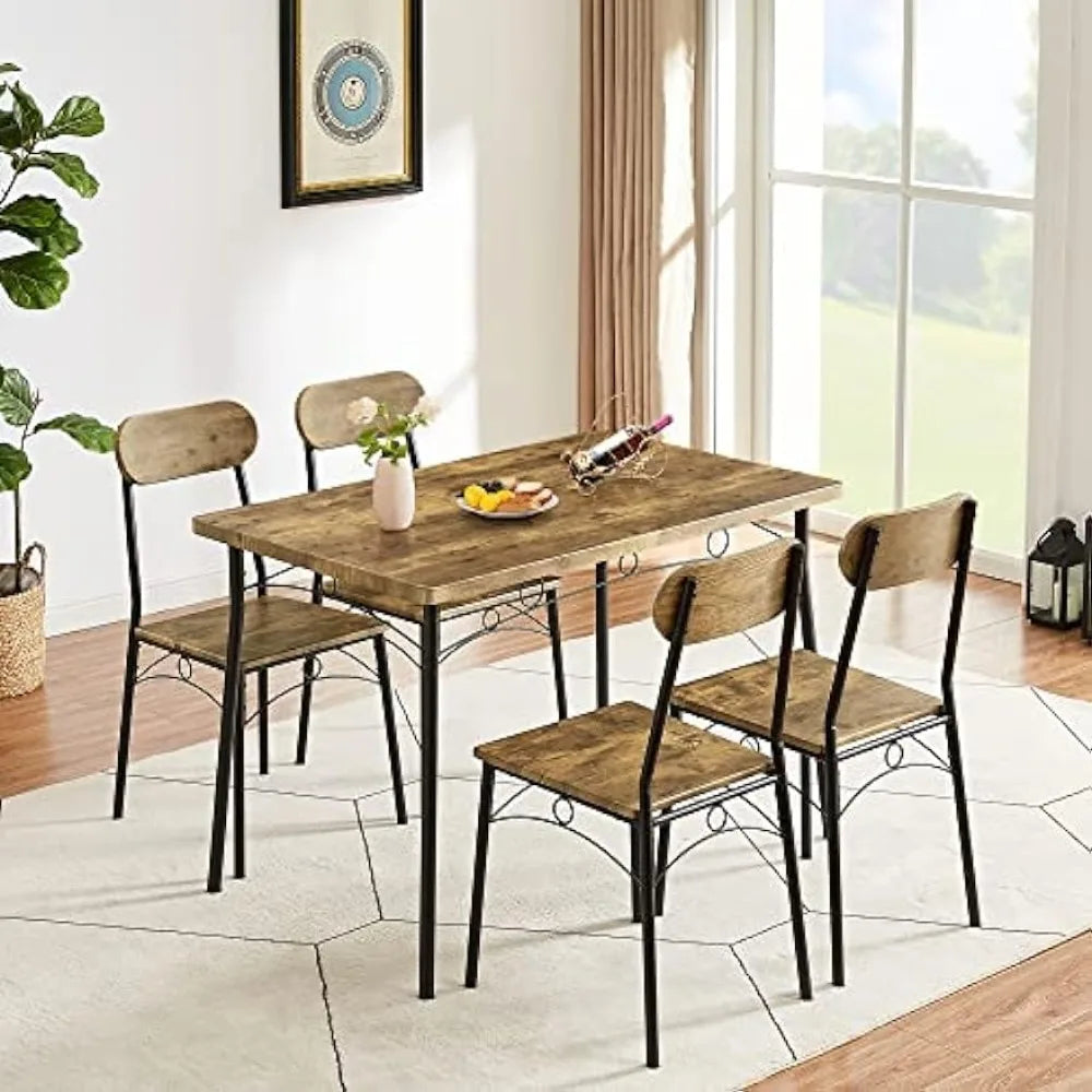 Dining Table Set 5 Piece Dinette with Chairs