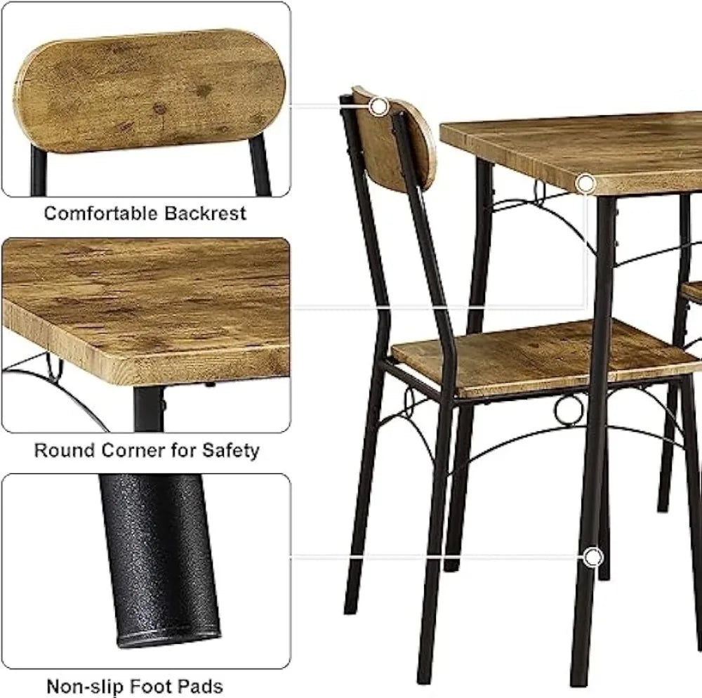 Dining Table Set 5 Piece Dinette with Chairs