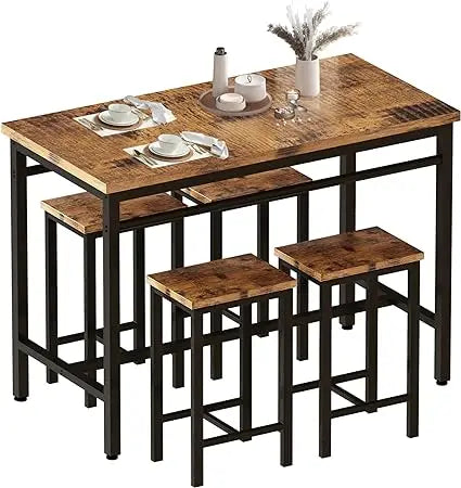 Dining Table Set, Traditional 2/4/5-Piece Wood & Metal