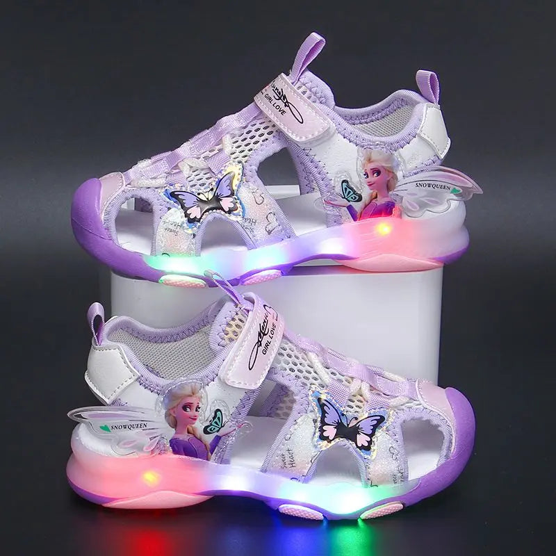 Disney Girls' Sandals Lights Summer Style Children's Anti-skid