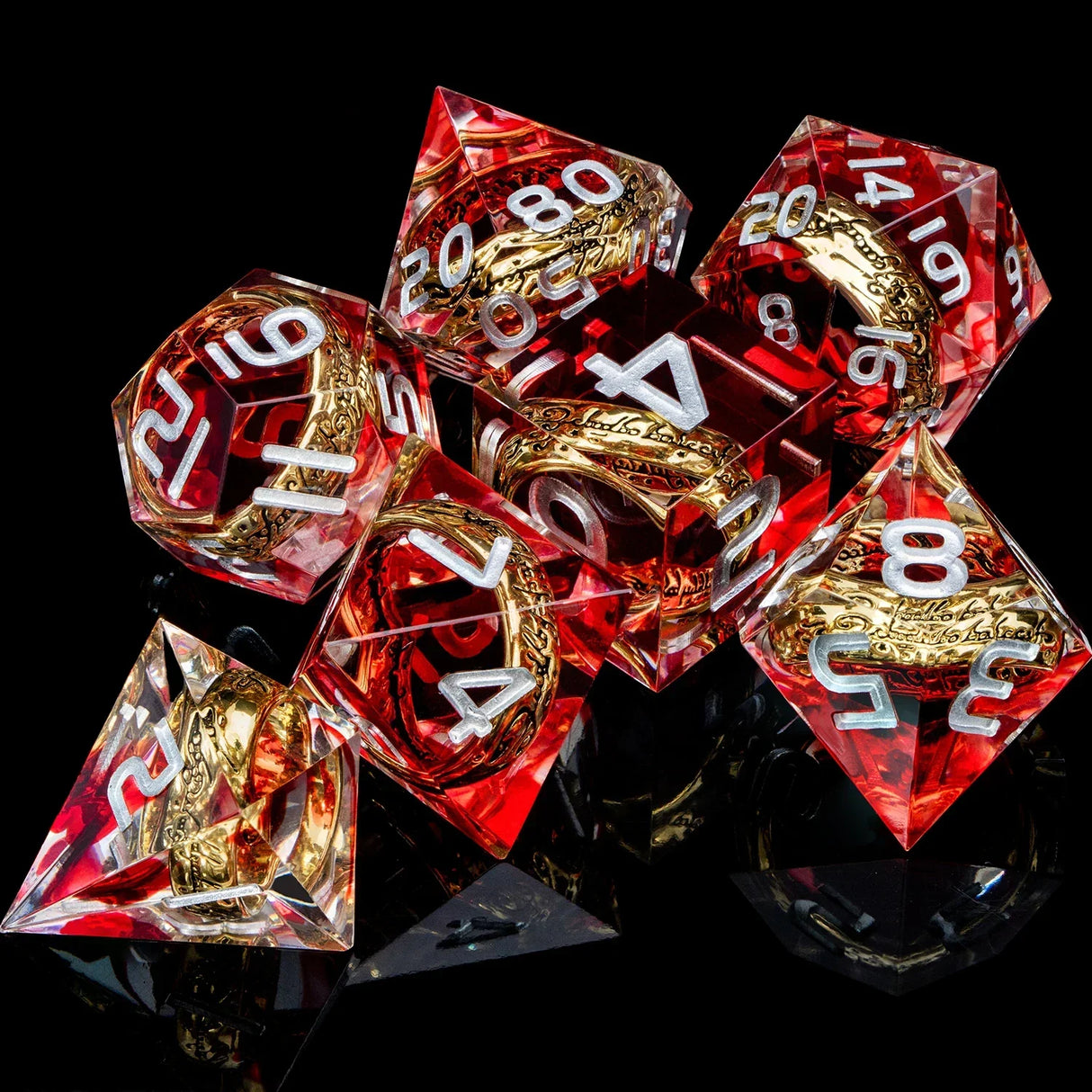 Dnd D20 Black Blue Liquid Flow Eye Dice