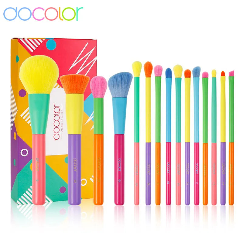 Docolor Colorful Makeup brushes set Cosmetic Foundation Powder