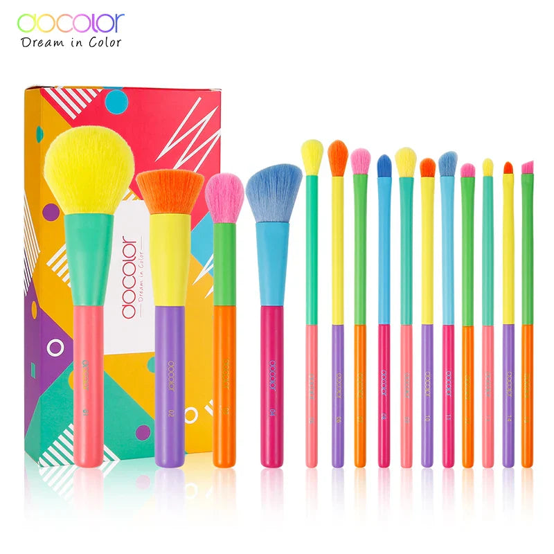Docolor Colorful Makeup brushes set Cosmetic Foundation Powder