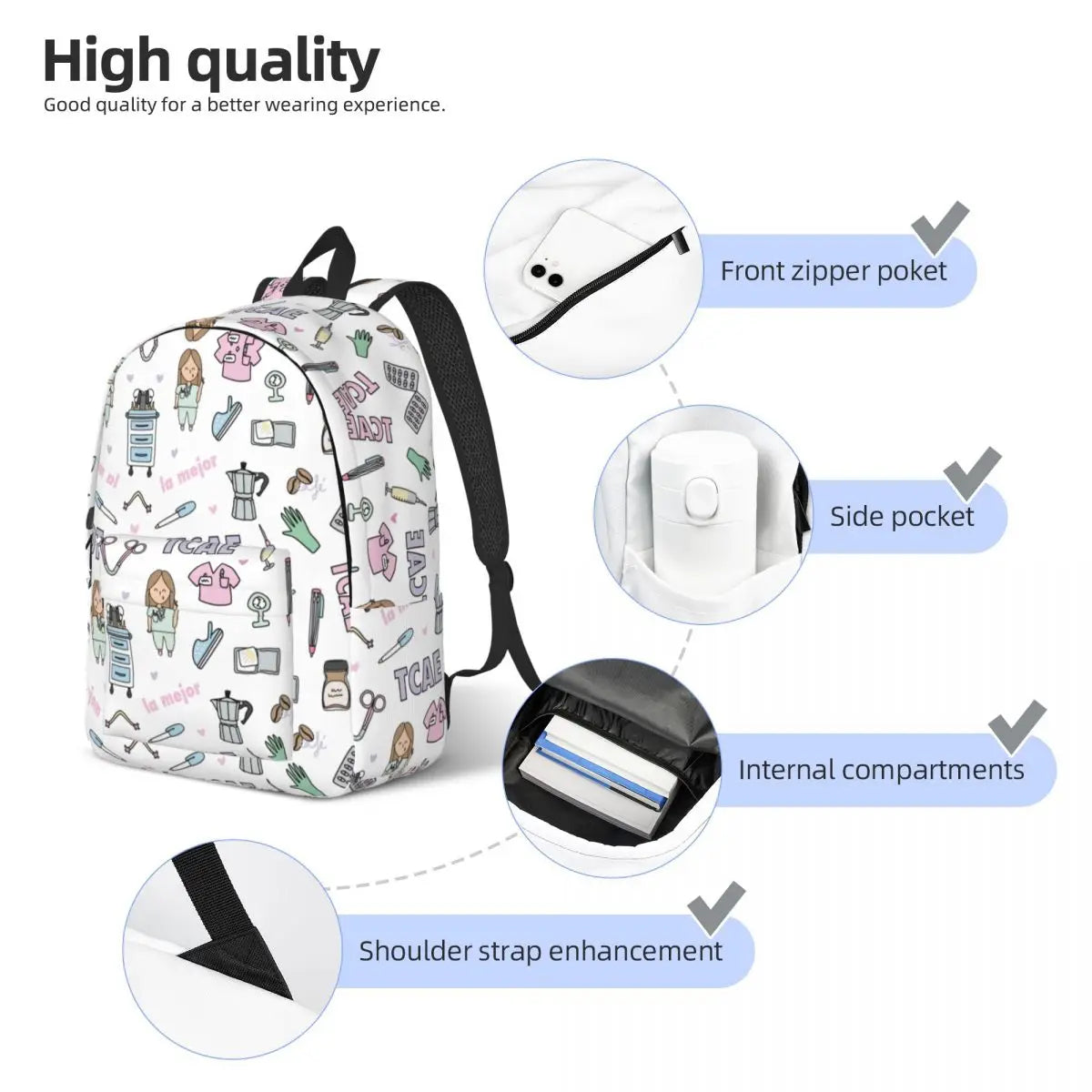Doctor Nurse Enfermera En Apuros Backpack for Men