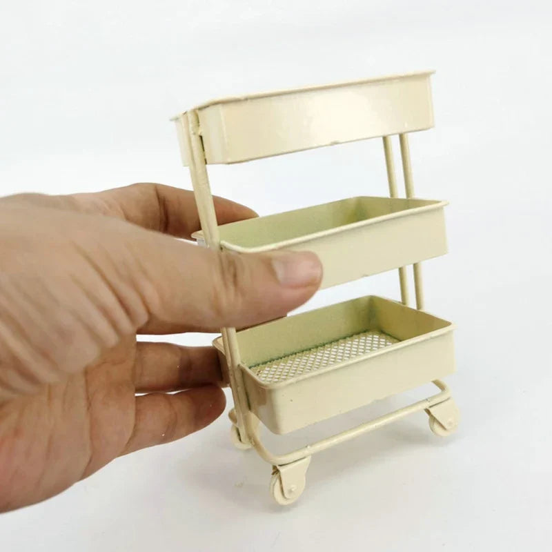 Dollhouse Furniture Accessories Miniature Iron Shelf Bookshelf