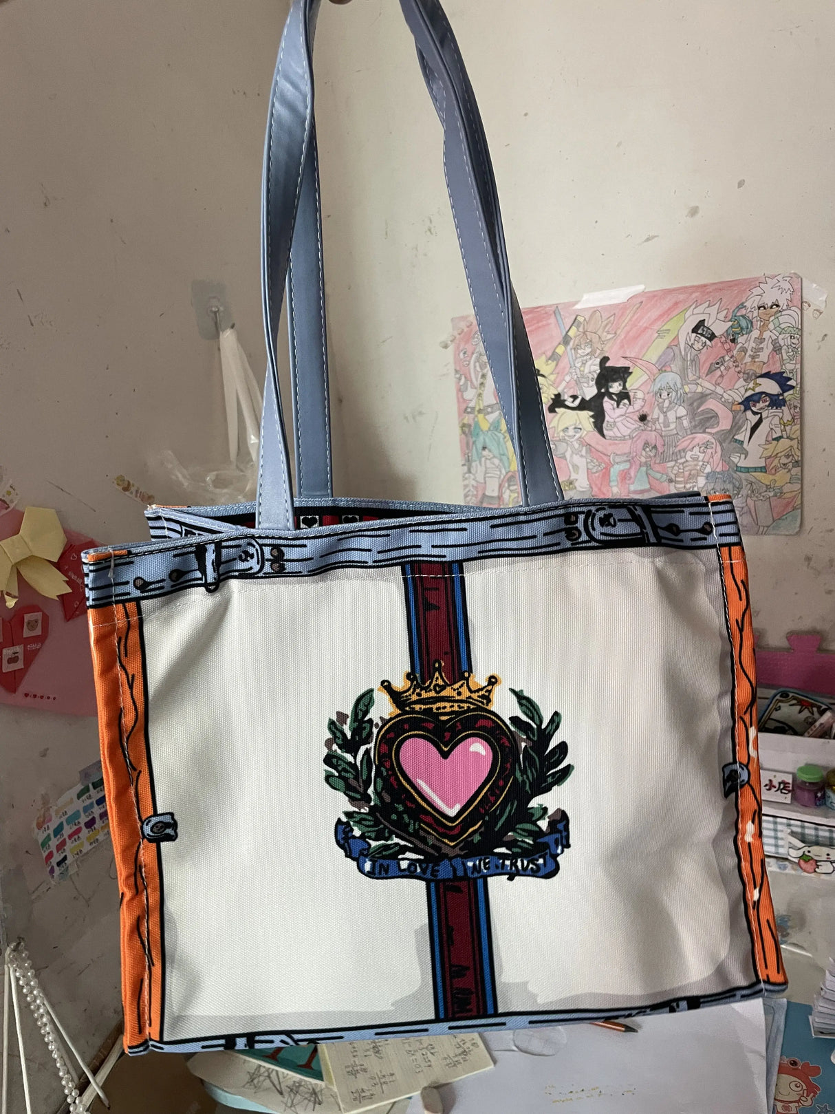 Drop Ship Women Canvas Shoulder Cartoon Printing Ladies Shopping Bags Cotton Cloth Fabric Grocery Handbags Tote Books For Girls