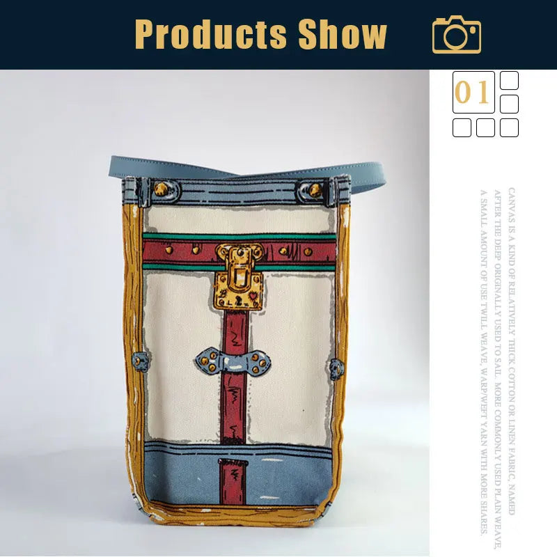 Drop Ship Women Canvas Shoulder Cartoon Printing Ladies Shopping Bags Cotton Cloth Fabric Grocery Handbags Tote Books For Girls