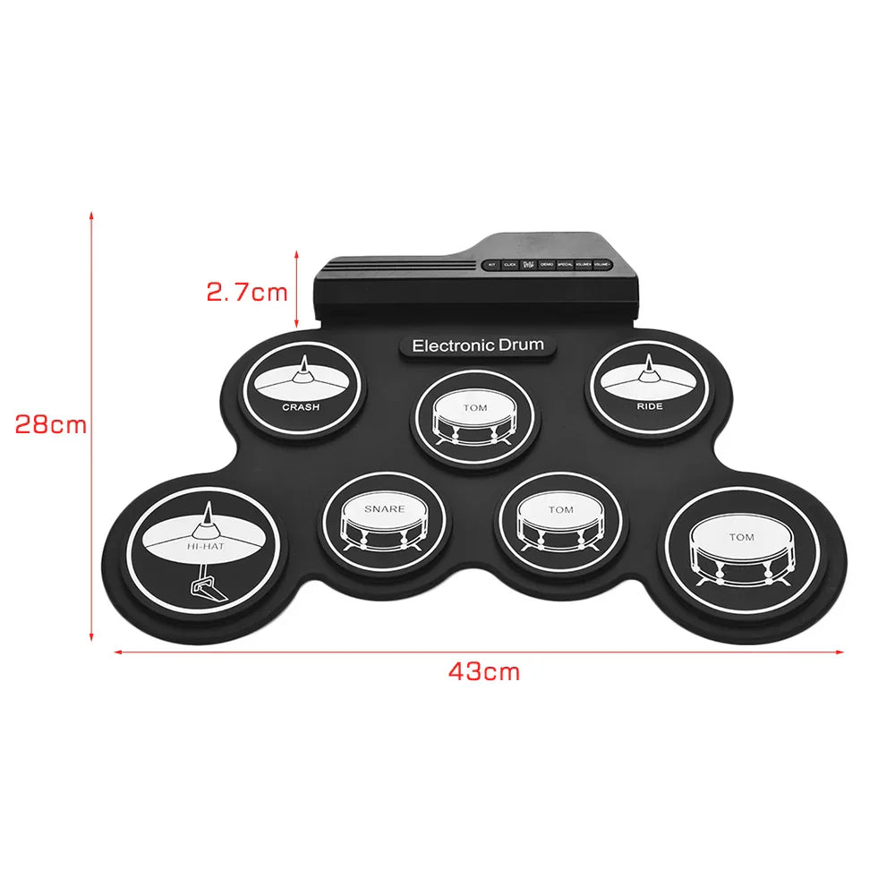 Drum Electronic Drum Set Compact Size USB Folding